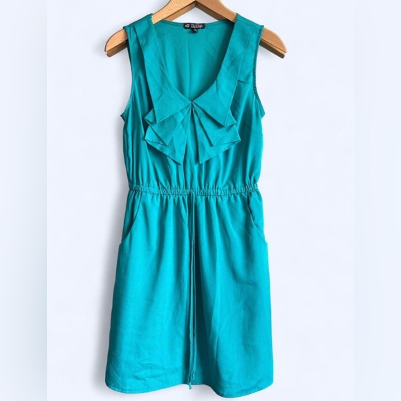 90s BeBop Womens Green Sleeveless V-Neck Bow Cute Fairy Core Sundress Medium - Picture 1 of 10
